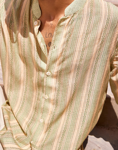 Printed Shirt with Thread Work Detail
