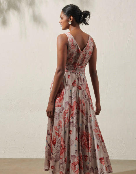 Printed Fit-and-Flare Dress