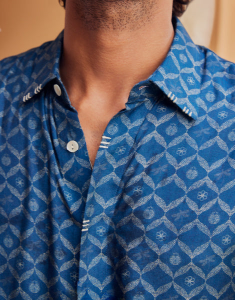 Printed Shirt with Thread Detailing