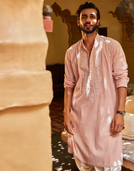 Kurta with Embroidery Along the Neckline